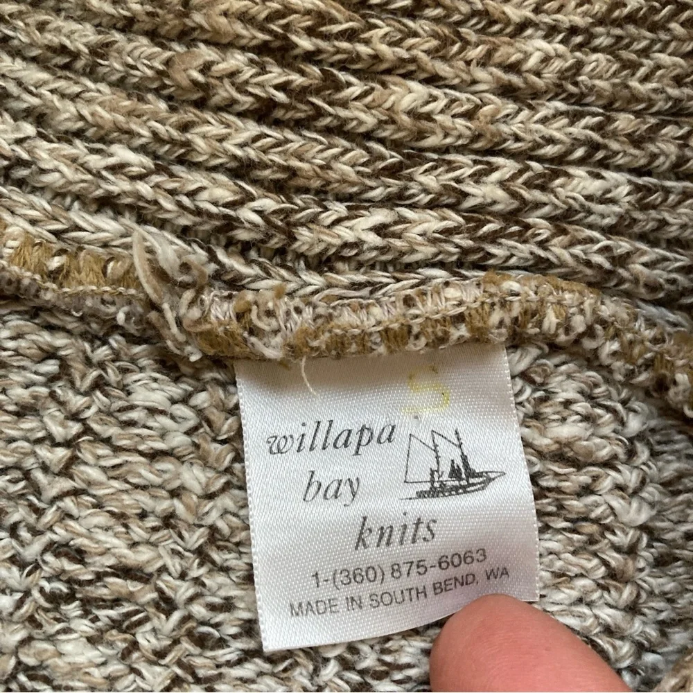 Willapa Bay Knits Women's Handmade Sweater Cardigan Button Front Pockets Beige S - Picture 6 of 16